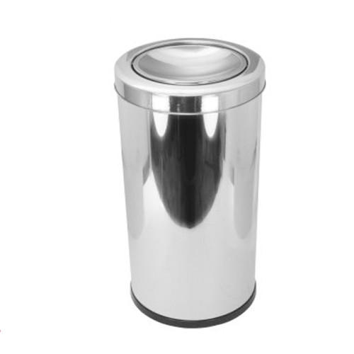 Lixeira RP em Aço Inox 24x50 cm c/ Tampa Meia Esfera 22 L